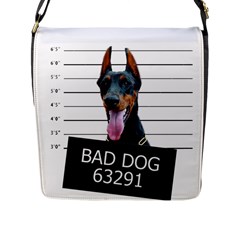 Bad Dog Flap Messenger Bag (l)  by Valentinaart