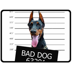 Bad Dog Double Sided Fleece Blanket (large)  by Valentinaart