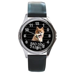 Bad Dog Round Metal Watch by Valentinaart