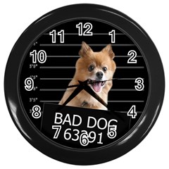 Bad Dog Wall Clocks (black) by Valentinaart