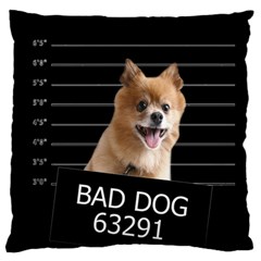 Bad Dog Large Flano Cushion Case (one Side) by Valentinaart