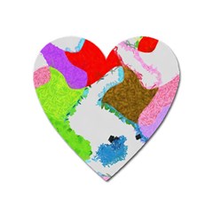 Painted Shapes            Magnet (heart) by LalyLauraFLM