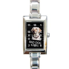 Bad Dog Rectangle Italian Charm Watch by Valentinaart