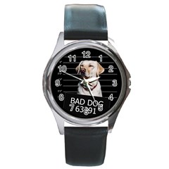 Bad Dog Round Metal Watch by Valentinaart