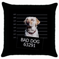 Bad Dog Throw Pillow Case (black) by Valentinaart