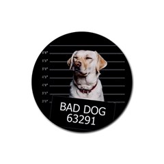 Bad Dog Rubber Round Coaster (4 Pack)  by Valentinaart