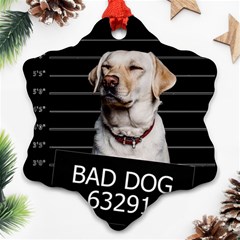 Bad Dog Snowflake Ornament (two Sides) by Valentinaart