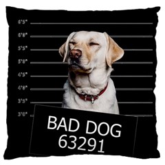 Bad Dog Large Cushion Case (two Sides) by Valentinaart