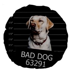 Bad Dog Large 18  Premium Round Cushions by Valentinaart