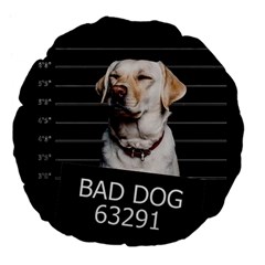 Bad Dog Large 18  Premium Flano Round Cushions by Valentinaart