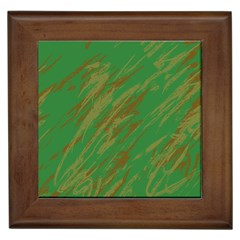 Brown Green Texture             Framed Tile by LalyLauraFLM