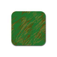 Brown Green Texture             Rubber Square Coaster (4 Pack by LalyLauraFLM