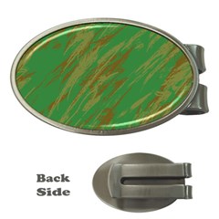 Brown Green Texture             Money Clip (oval) by LalyLauraFLM