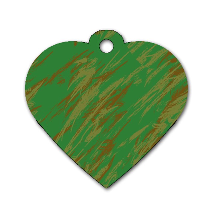 Brown green texture             Dog Tag Heart (One Side)