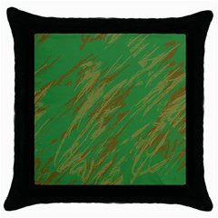 Brown Green Texture             Throw Pillow Case (black) by LalyLauraFLM