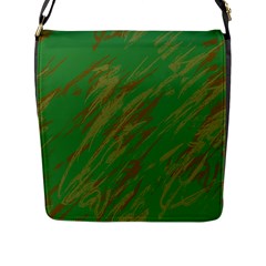 Brown Green Texture             Flap Closure Messenger Bag (l) by LalyLauraFLM