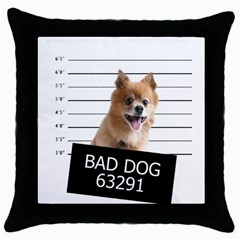 Bad Dog Throw Pillow Case (black) by Valentinaart