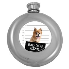 Bad Dog Round Hip Flask (5 Oz) by Valentinaart