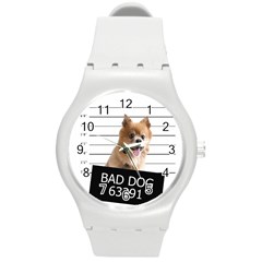 Bad Dog Round Plastic Sport Watch (m) by Valentinaart