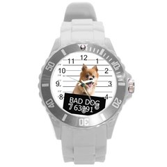 Bad Dog Round Plastic Sport Watch (l) by Valentinaart