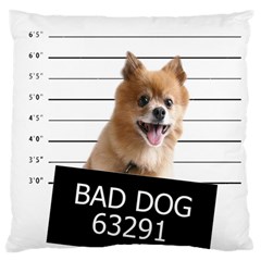 Bad Dog Large Cushion Case (two Sides) by Valentinaart