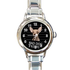 Bad Dog Round Italian Charm Watch by Valentinaart