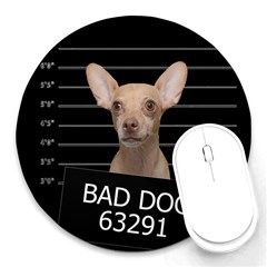 Bad Dog Round Mousepads by Valentinaart