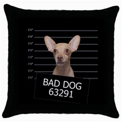 Bad Dog Throw Pillow Case (black) by Valentinaart