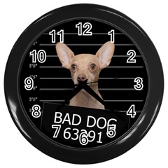 Bad Dog Wall Clocks (black) by Valentinaart