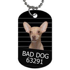 Bad Dog Dog Tag (one Side) by Valentinaart