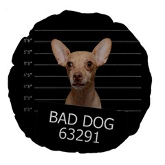 Bad Dog Large 18  Premium Flano Round Cushions by Valentinaart