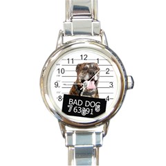 Bad Dog Round Italian Charm Watch by Valentinaart