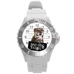 Bad dog Round Plastic Sport Watch (L) Front