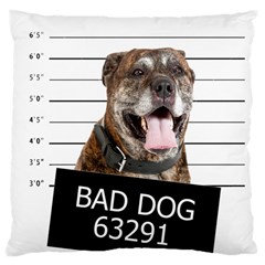 Bad Dog Large Cushion Case (one Side) by Valentinaart