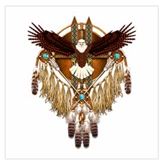 Native American Bald Eagle Mandala Large Satin Scarf (square)