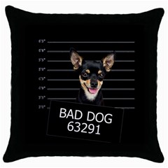 Bad Dog Throw Pillow Case (black) by Valentinaart