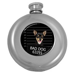 Bad Dog Round Hip Flask (5 Oz) by Valentinaart