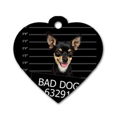 Bad Dog Dog Tag Heart (one Side) by Valentinaart