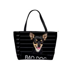 Bad Dog Shoulder Handbags by Valentinaart