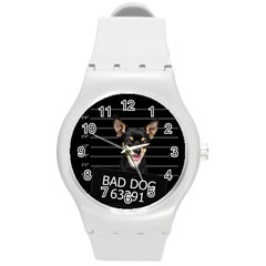 Bad Dog Round Plastic Sport Watch (m) by Valentinaart