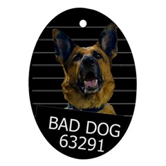 Bad Dog Ornament (oval) by Valentinaart