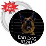 Bad dog 3  Buttons (100 pack)  Front