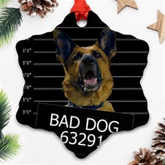 Bad Dog Snowflake Ornament (two Sides) by Valentinaart