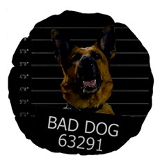 Bad Dog Large 18  Premium Round Cushions by Valentinaart