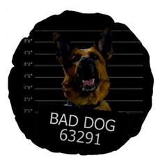 Bad Dog Large 18  Premium Flano Round Cushions by Valentinaart