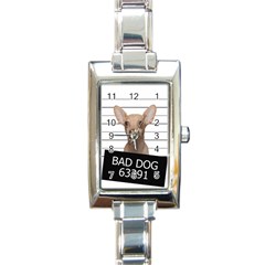 Bad Dog Rectangle Italian Charm Watch by Valentinaart