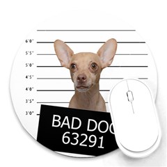 Bad Dog Round Mousepads by Valentinaart