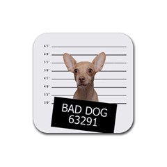 Bad Dog Rubber Coaster (square)  by Valentinaart