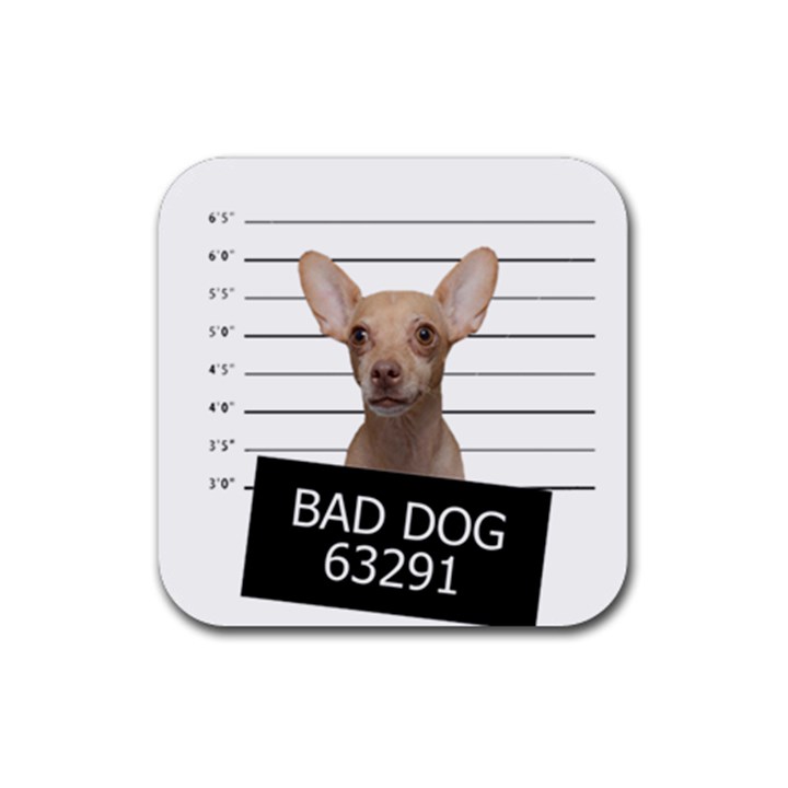 Bad dog Rubber Coaster (Square) 