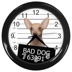 Bad Dog Wall Clocks (black) by Valentinaart